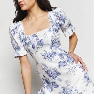 NWOT.   Reformation  Evianna Linen Dress （size2）